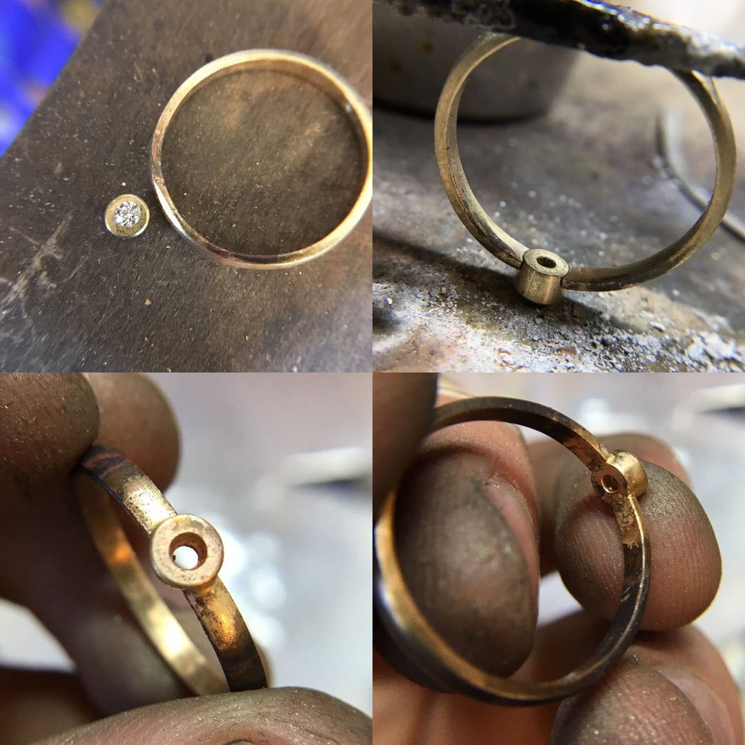 Diamond Gold Bezel Ring in the Making