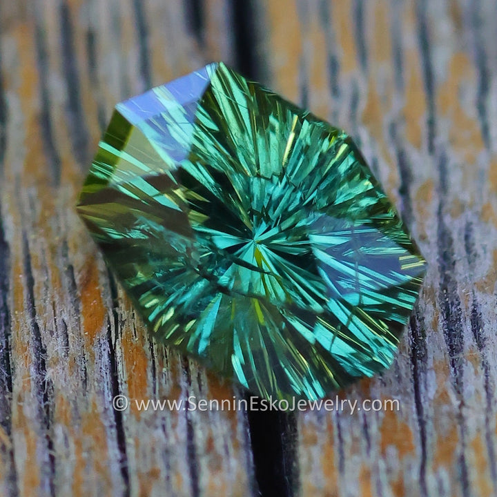 1.6 Carat Deep Green Sapphire Octagon - 8.1x6.1mm - Esko Universe Cut ™