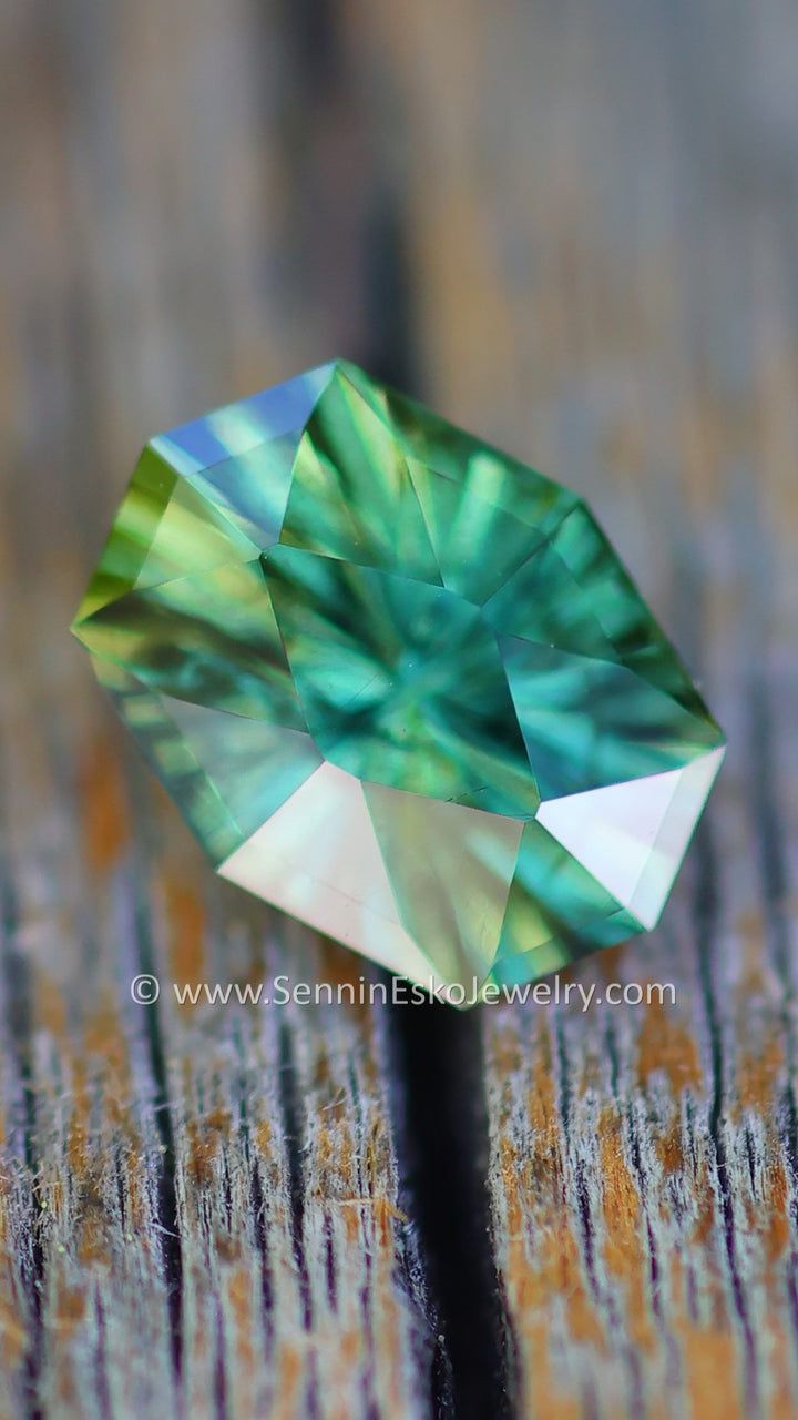 1.6 Carat Deep Green Sapphire Octagon - 8.1x6.1mm - Esko Universe Cut ™