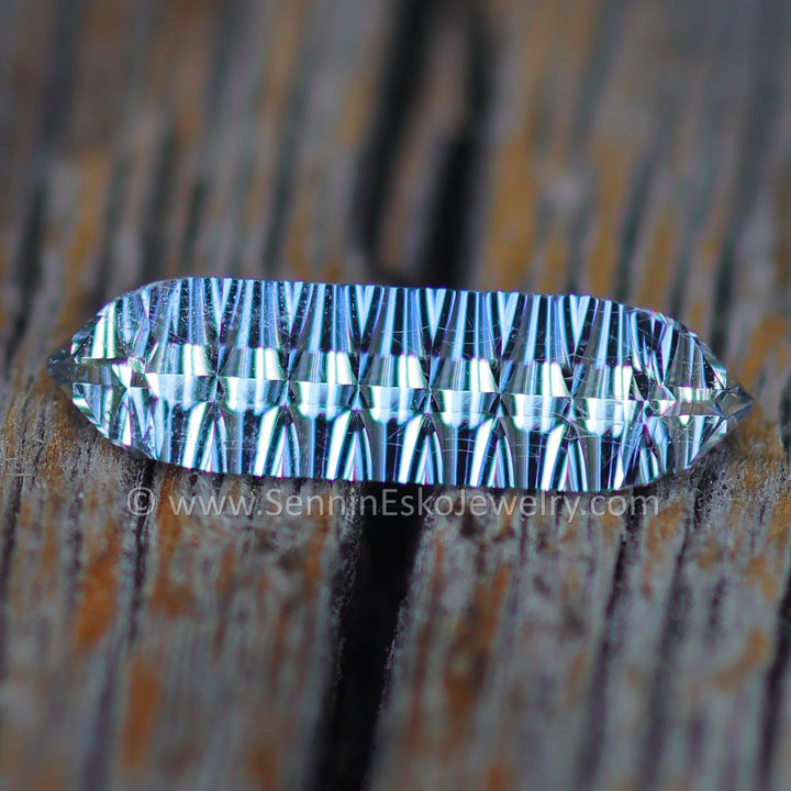 0.45 carat Blue Sappphire Long Hexagon - 9.7x2.7mm - Esko Placid Cut ™