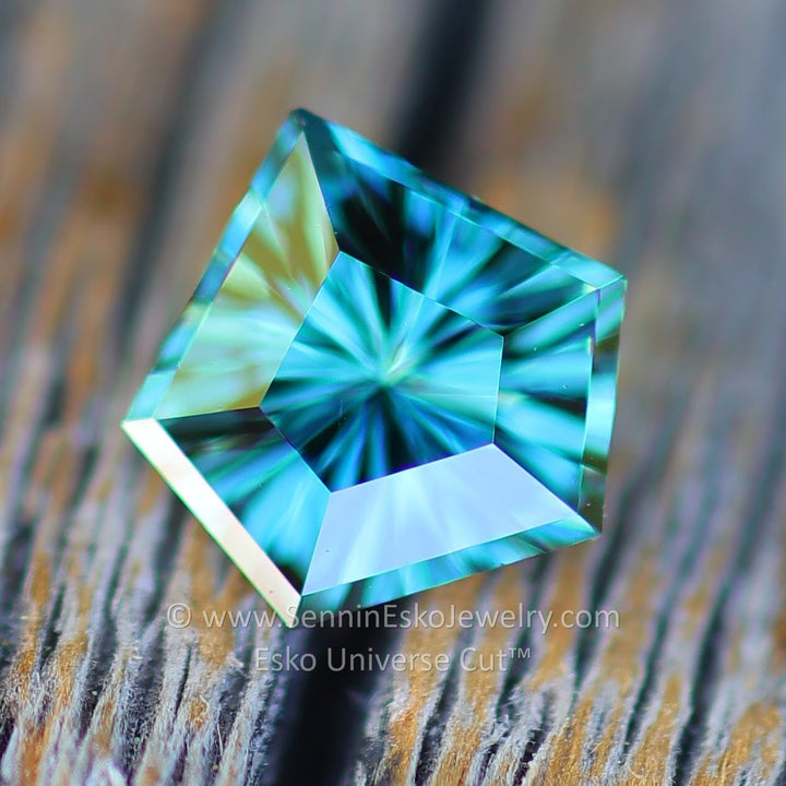 0.7 Carat Blue/Green Sapphire Pentagon - Esko Universe Cut ™