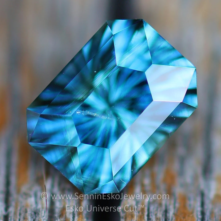 0.94 Carat Deep Teal Sapphire Octagon - 5.6x4.1mm - Esko Universe Cut ™