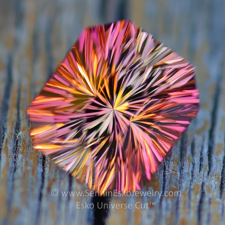 2.56 Carat Bi Color Sunset Tourmaline - 8.4x7.5mm - Esko Universe Cut ™