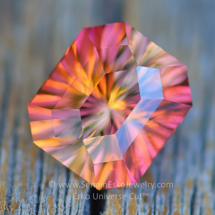 2.56 Carat Bi Color Sunset Tourmaline - 8.4x7.5mm - Esko Universe Cut ™