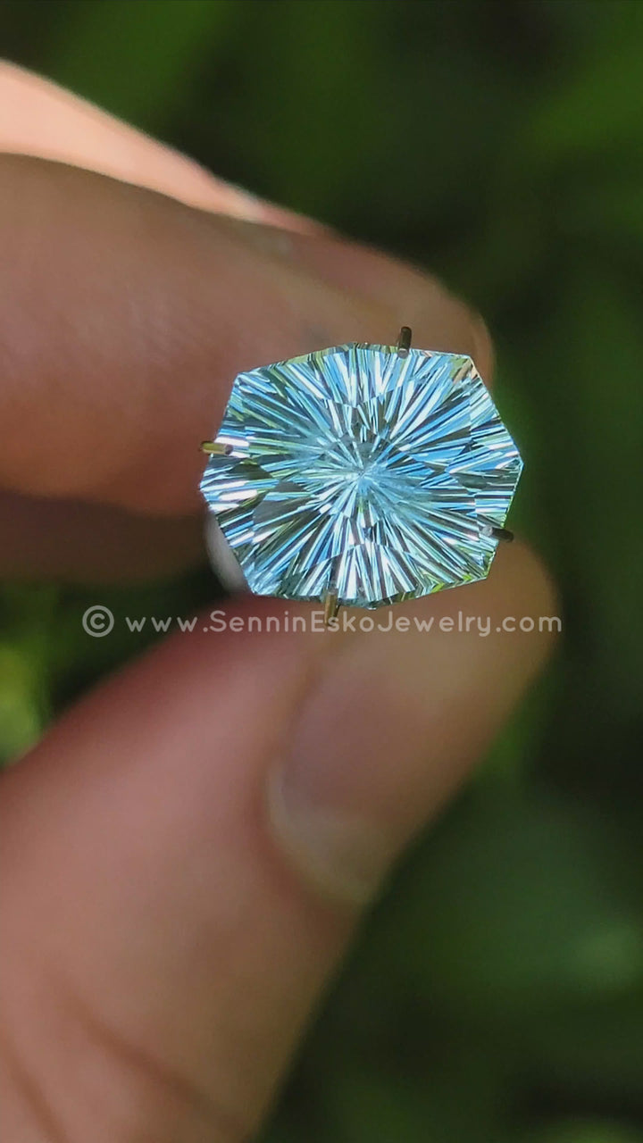 4 carat Aquamarine Cushion - 12x9.8mm - Esko Universe Cut ™