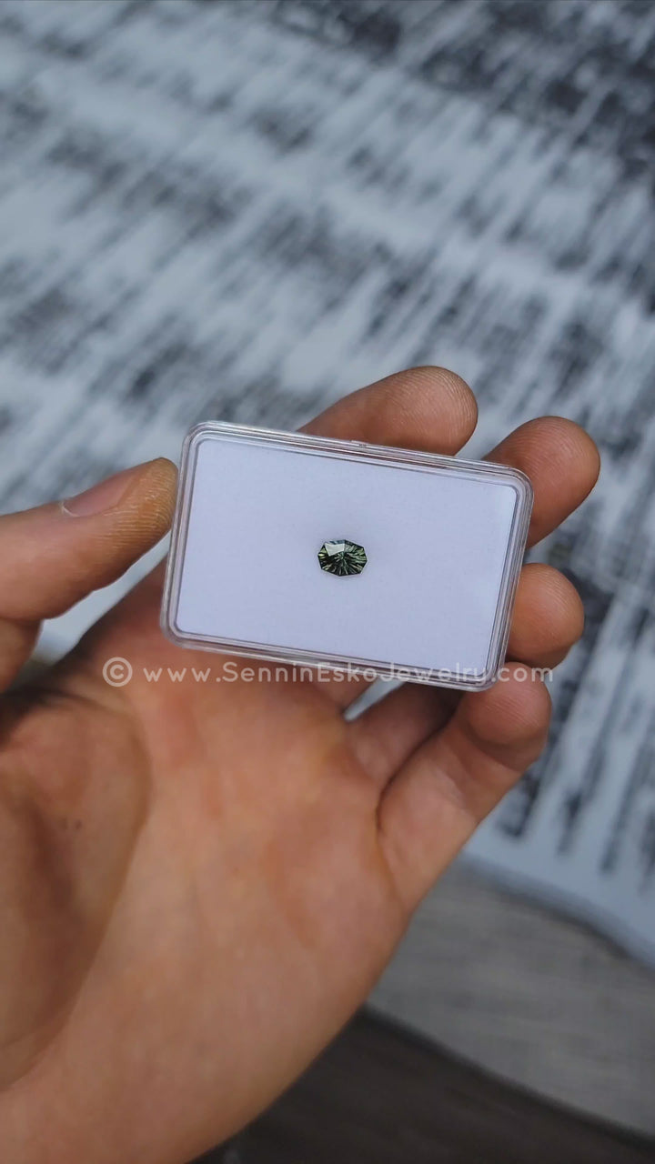 1.6 Carat Deep Green Sapphire Octagon - 8.1x6.1mm - Esko Universe Cut ™