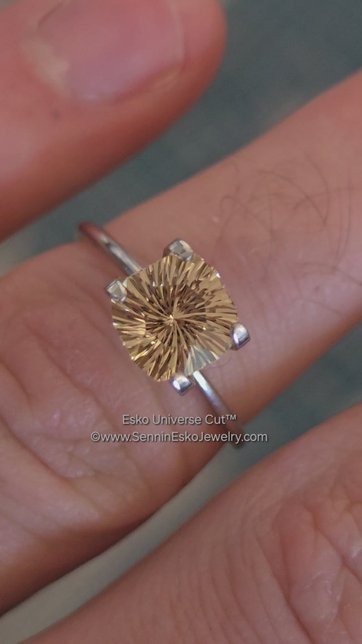 1.7 Carat Golden Topaz Square Cushion - 6.9x8mm - Esko Universe Cut ™