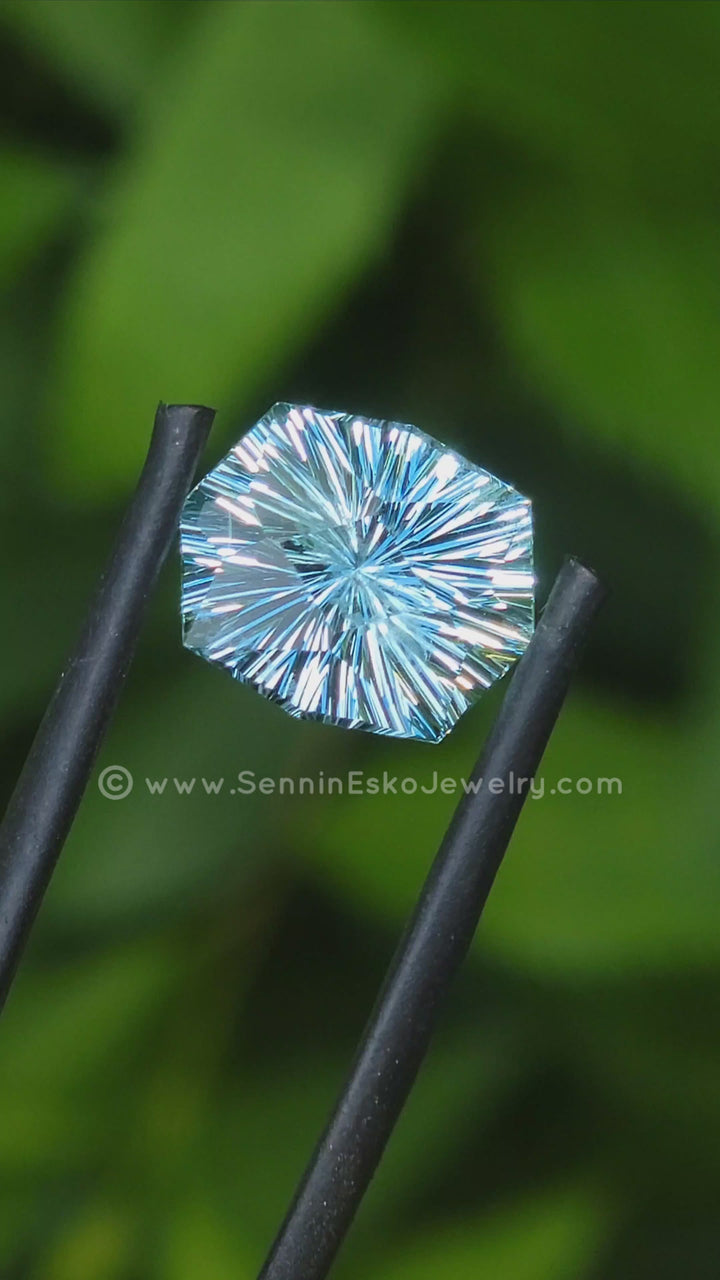 4 carat Aquamarine Cushion - 12x9.8mm - Esko Universe Cut ™