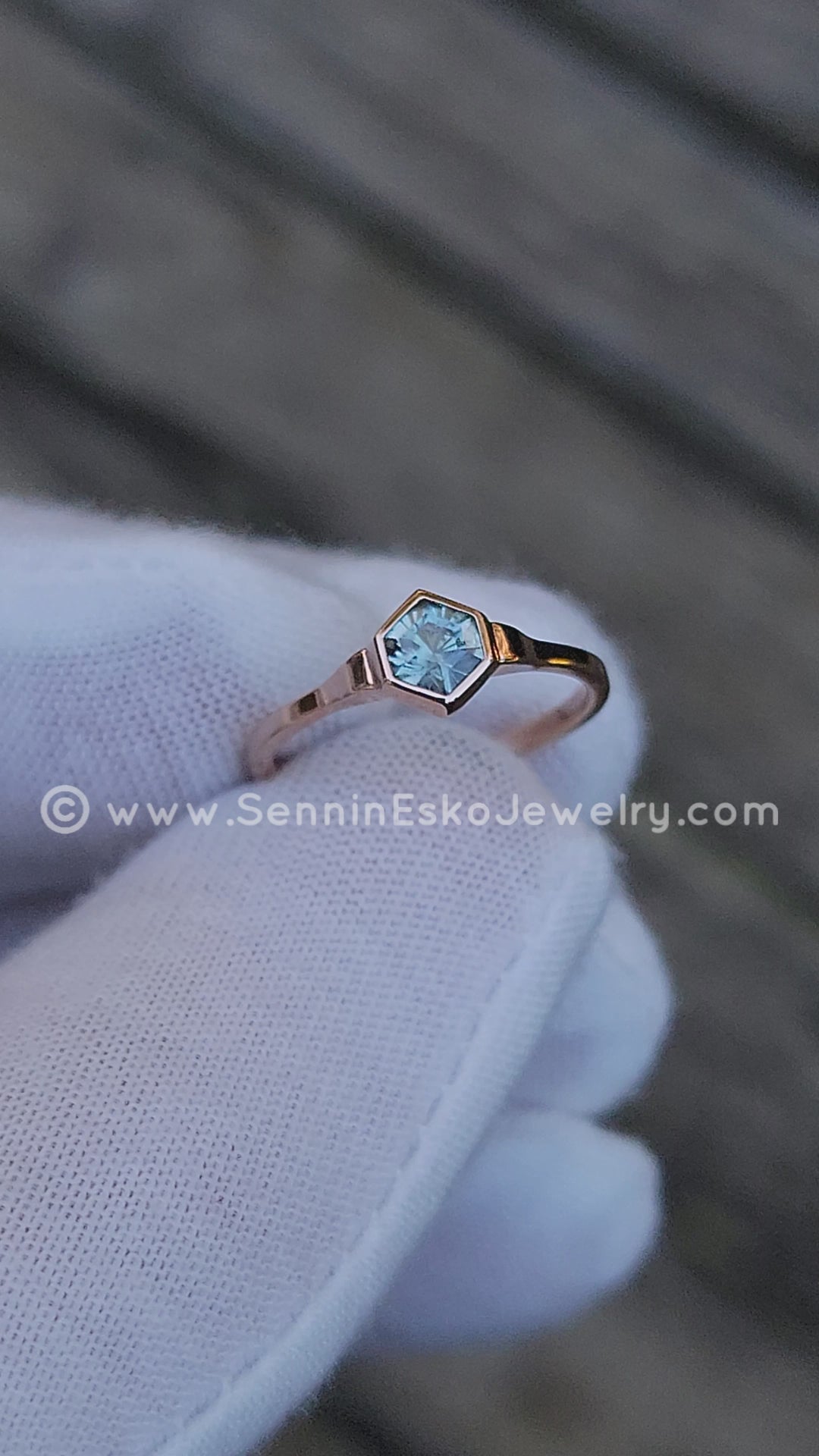 READY TO SHIP 0.56 Carat Teal Montana Sapphire Rose Gold Bezel Ring - Size 6.5