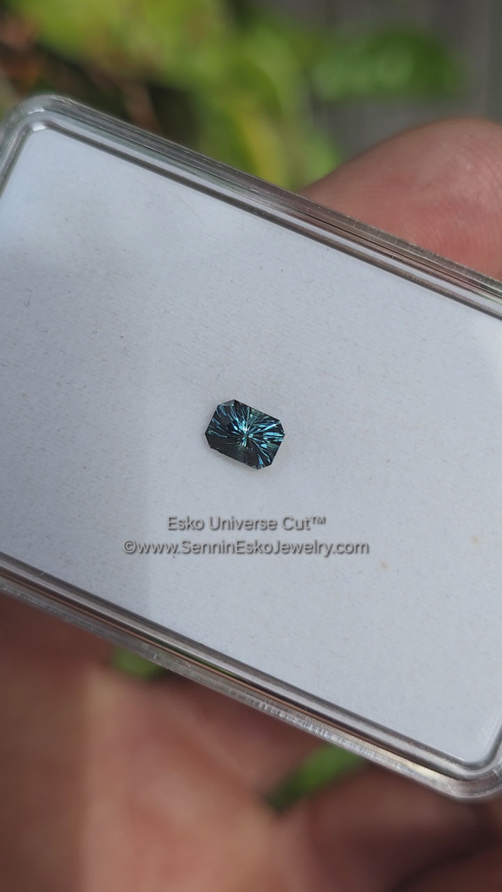 0.94 Carat Deep Teal Sapphire Octagon - 5.6x4.1mm - Esko Universe Cut ™
