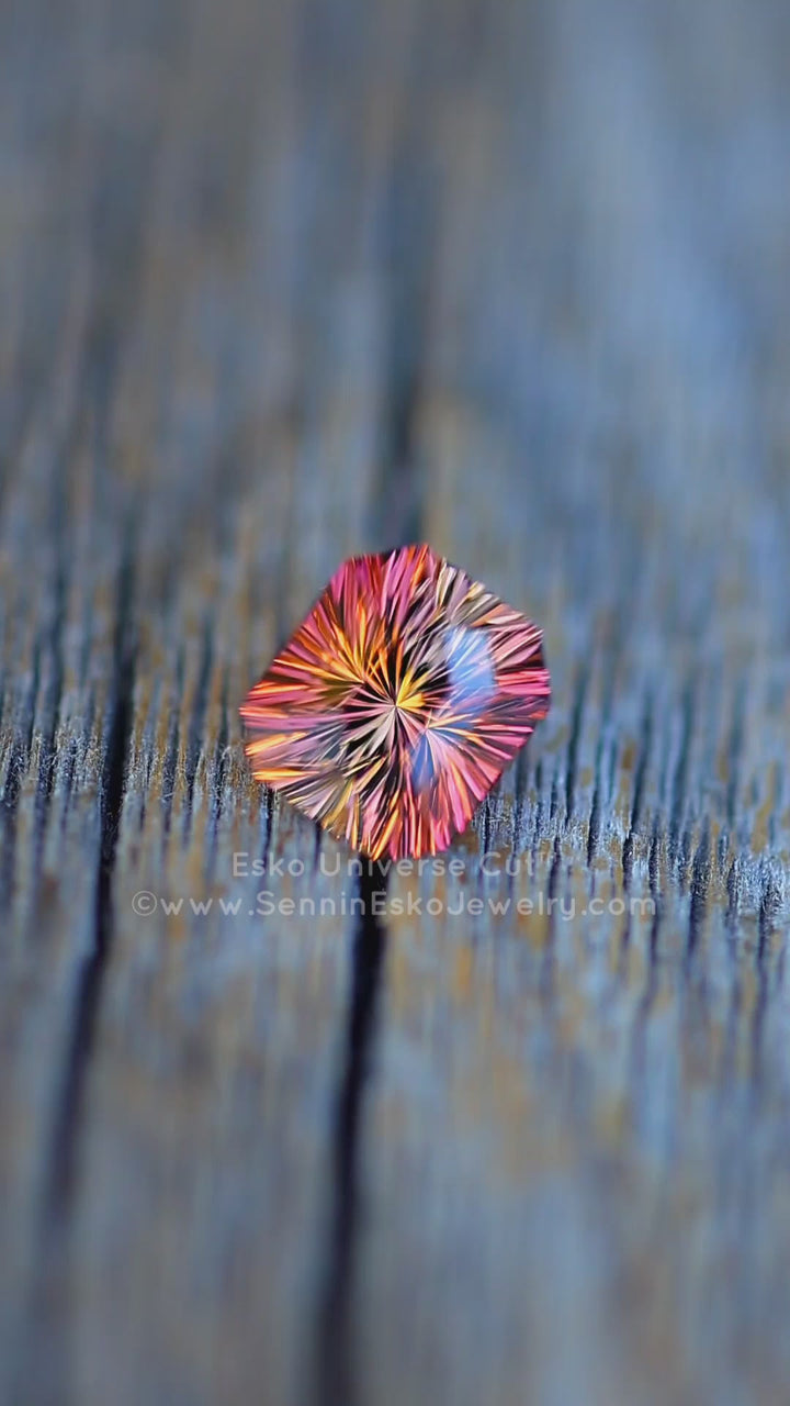 2.56 Carat Bi Color Sunset Tourmaline - 8.4x7.5mm - Esko Universe Cut ™