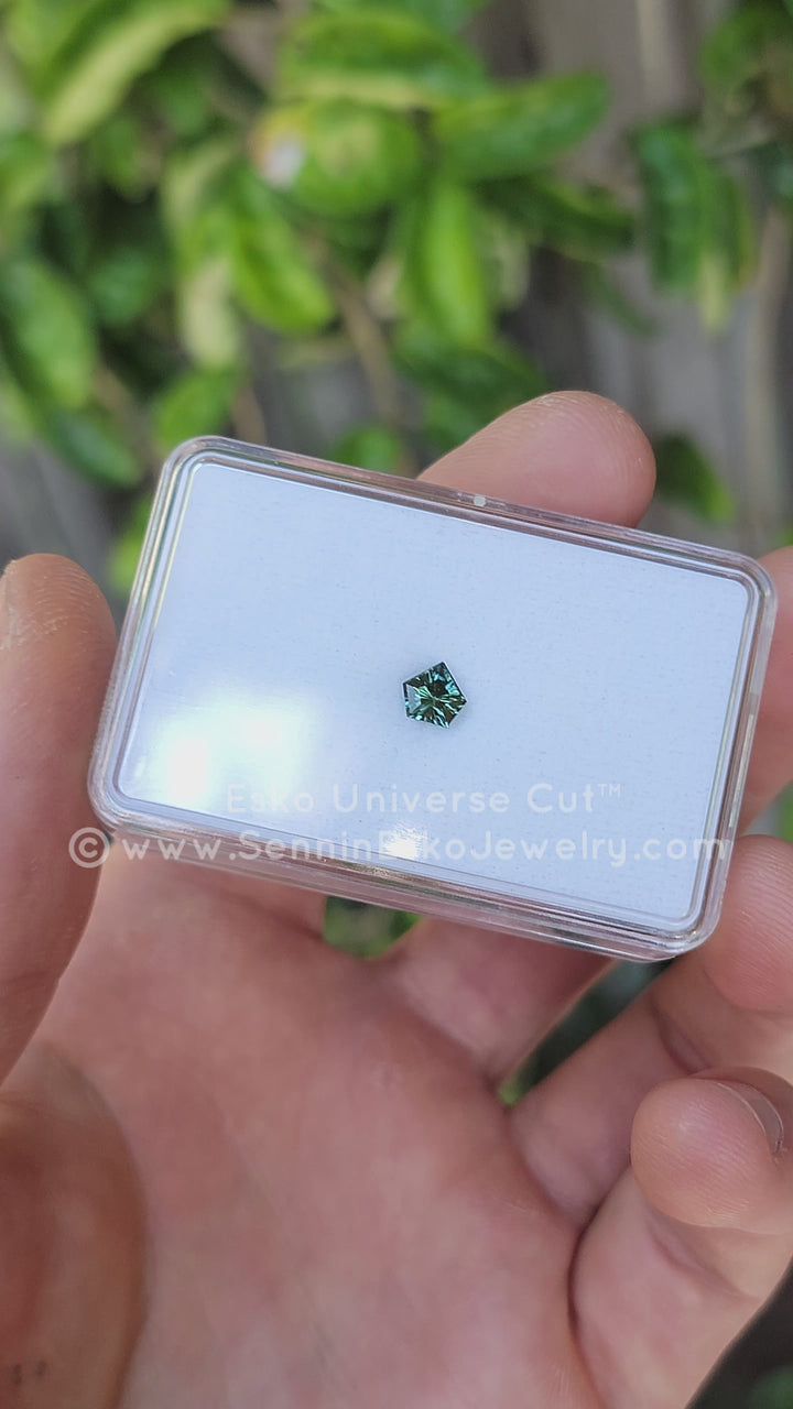 0.7 Carat Blue/Green Sapphire Pentagon - Esko Universe Cut ™