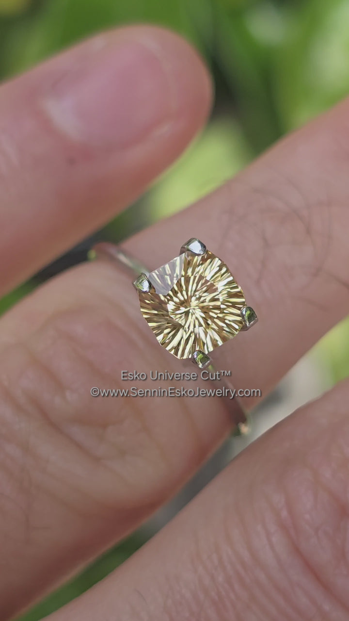 1.7 Carat Golden Topaz Square Cushion - 6.9x8mm - Esko Universe Cut ™