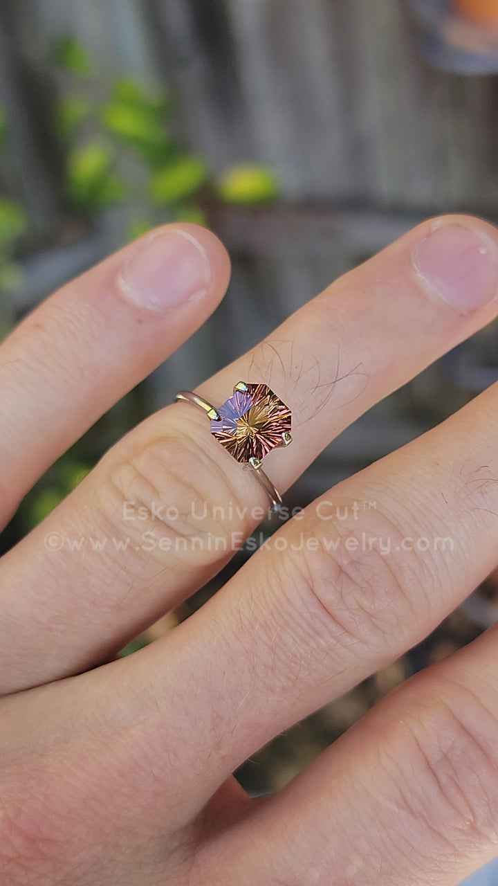 2.56 Carat Bi Color Sunset Tourmaline - 8.4x7.5mm - Esko Universe Cut ™