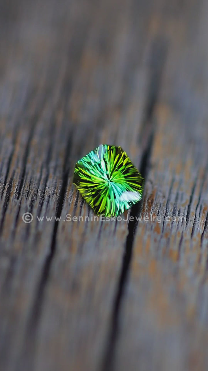 1.2 Carat Bi Color Bottle Green Tourmaline - 7.1x6.3 - Esko Universe Cut ™