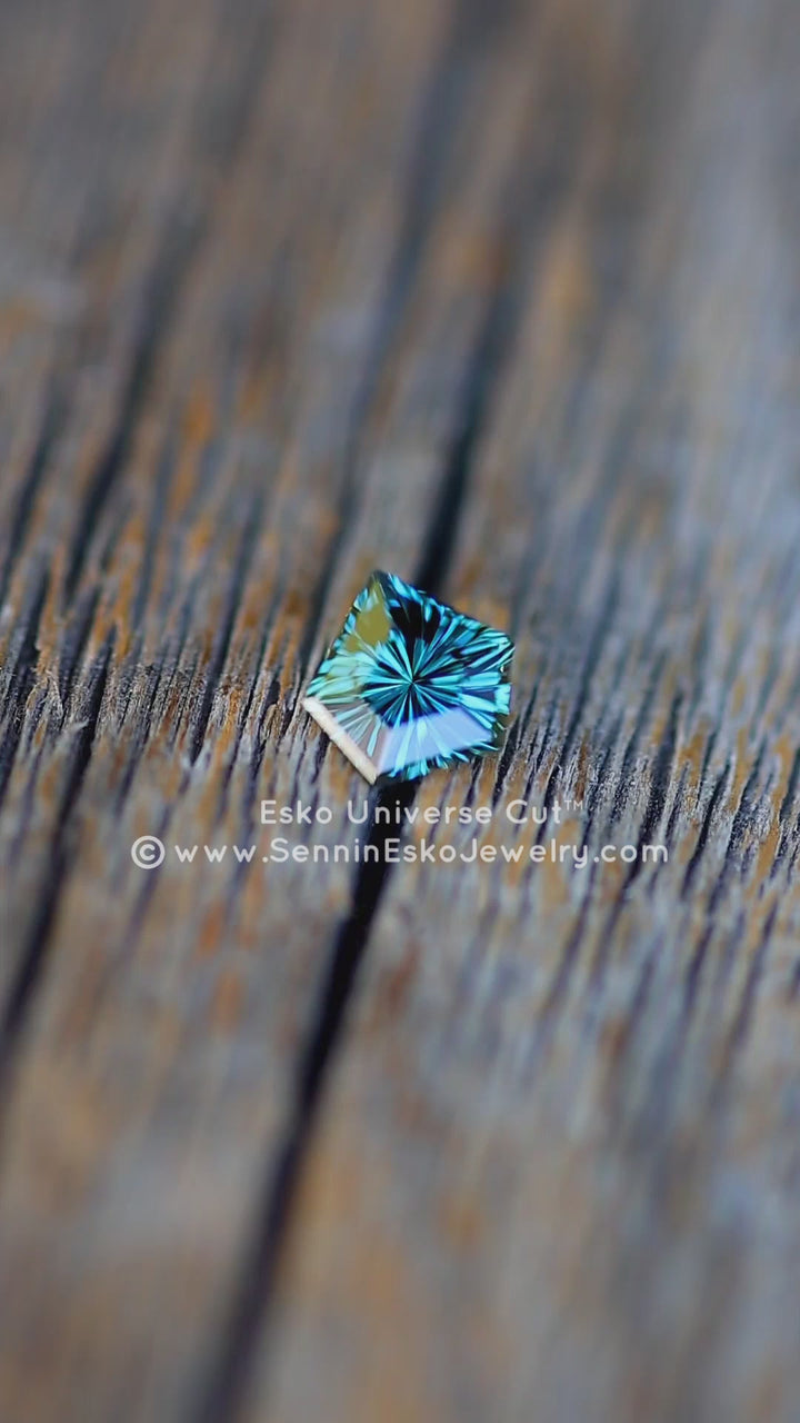 0.7 Carat Blue/Green Sapphire Pentagon - Esko Universe Cut ™