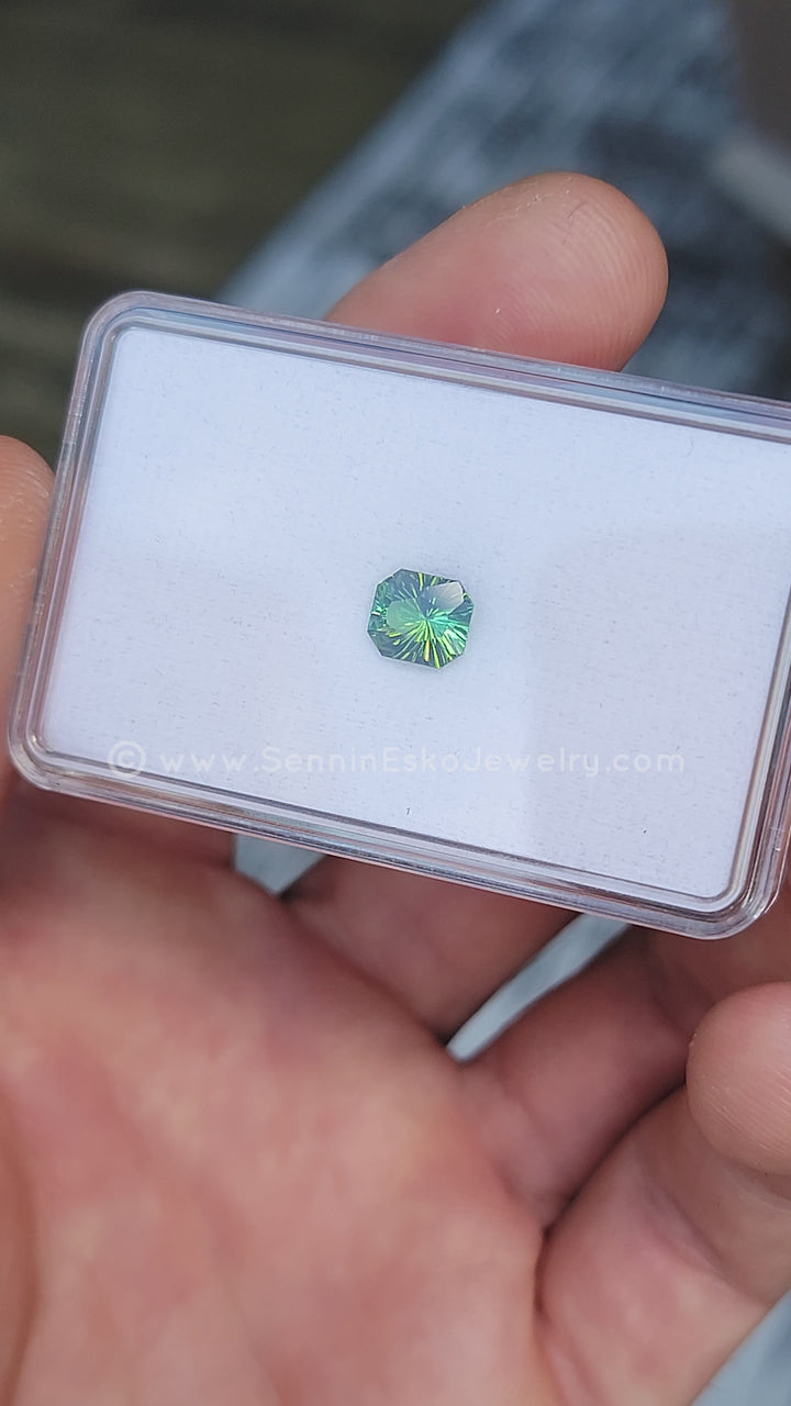 1.2 Carat Bi Color Bottle Green Tourmaline - 7.1x6.3 - Esko Universe Cut ™