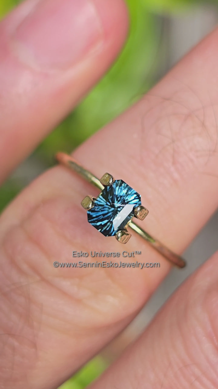 0.94 Carat Deep Teal Sapphire Octagon - 5.6x4.1mm - Esko Universe Cut ™