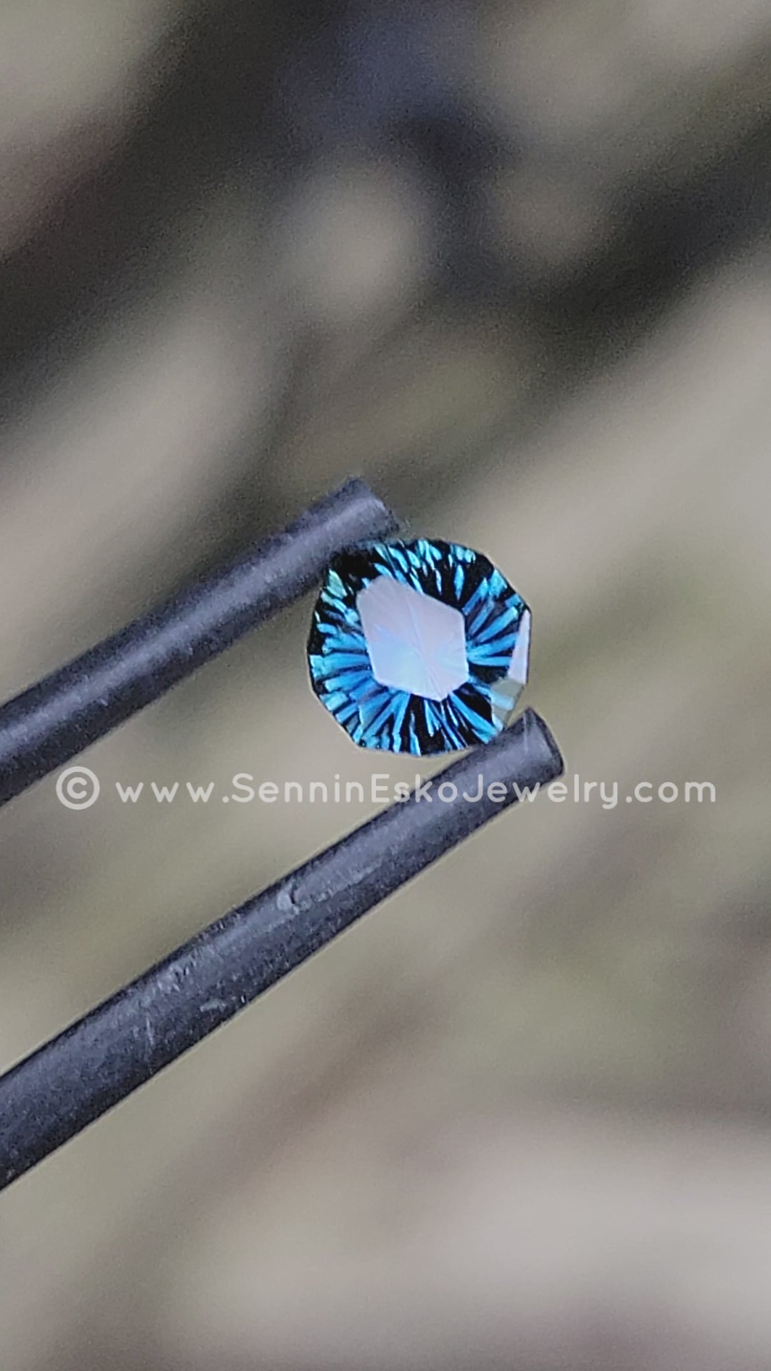 0.91 Carat Deep Blue Sapphire Unusual Tear Drop - 6.7x5.6mm - Galaxy Cut