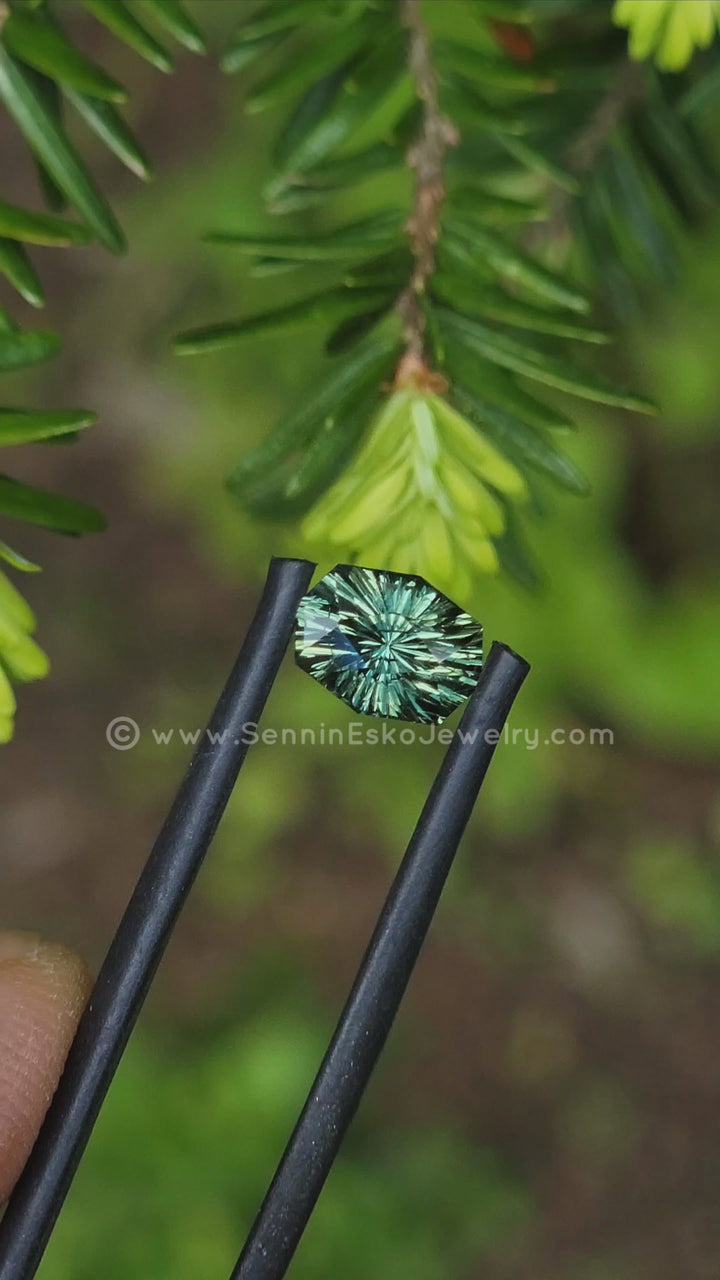1.6 Carat Deep Green Sapphire Octagon - 8.1x6.1mm - Esko Universe Cut ™