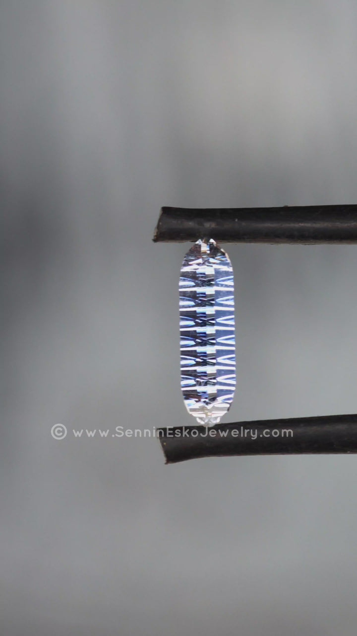 0.45 carat Blue Sappphire Long Hexagon - 9.7x2.7mm - Esko Placid Cut ™