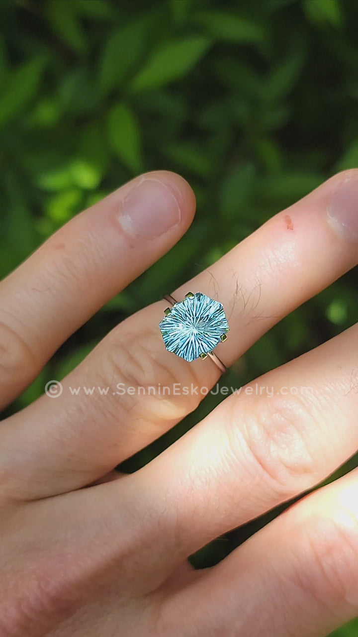 4 carat Aquamarine Cushion - 12x9.8mm - Esko Universe Cut ™