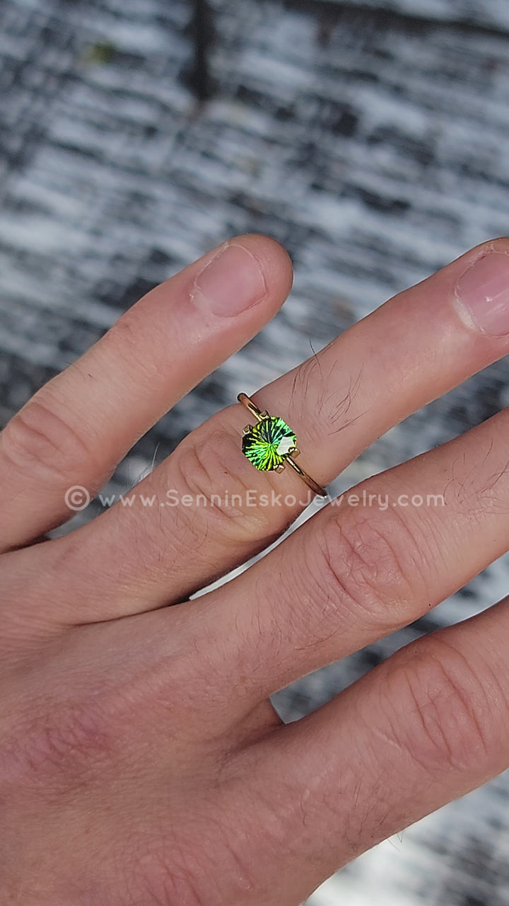 1.2 Carat Bi Color Bottle Green Tourmaline - 7.1x6.3 - Esko Universe Cut ™