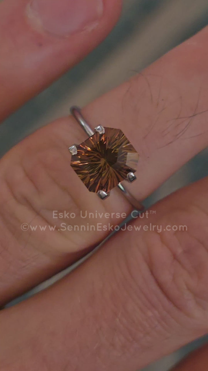 2.56 Carat Bi Color Sunset Tourmaline - 8.4x7.5mm - Esko Universe Cut ™