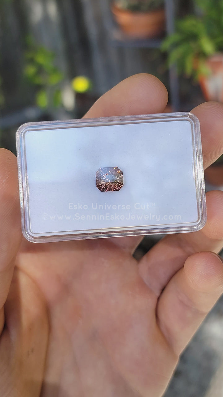 2.56 Carat Bi Color Sunset Tourmaline - 8.4x7.5mm - Esko Universe Cut ™