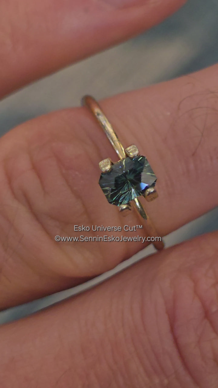 0.94 Carat Deep Teal Sapphire Octagon - 5.6x4.1mm - Esko Universe Cut ™