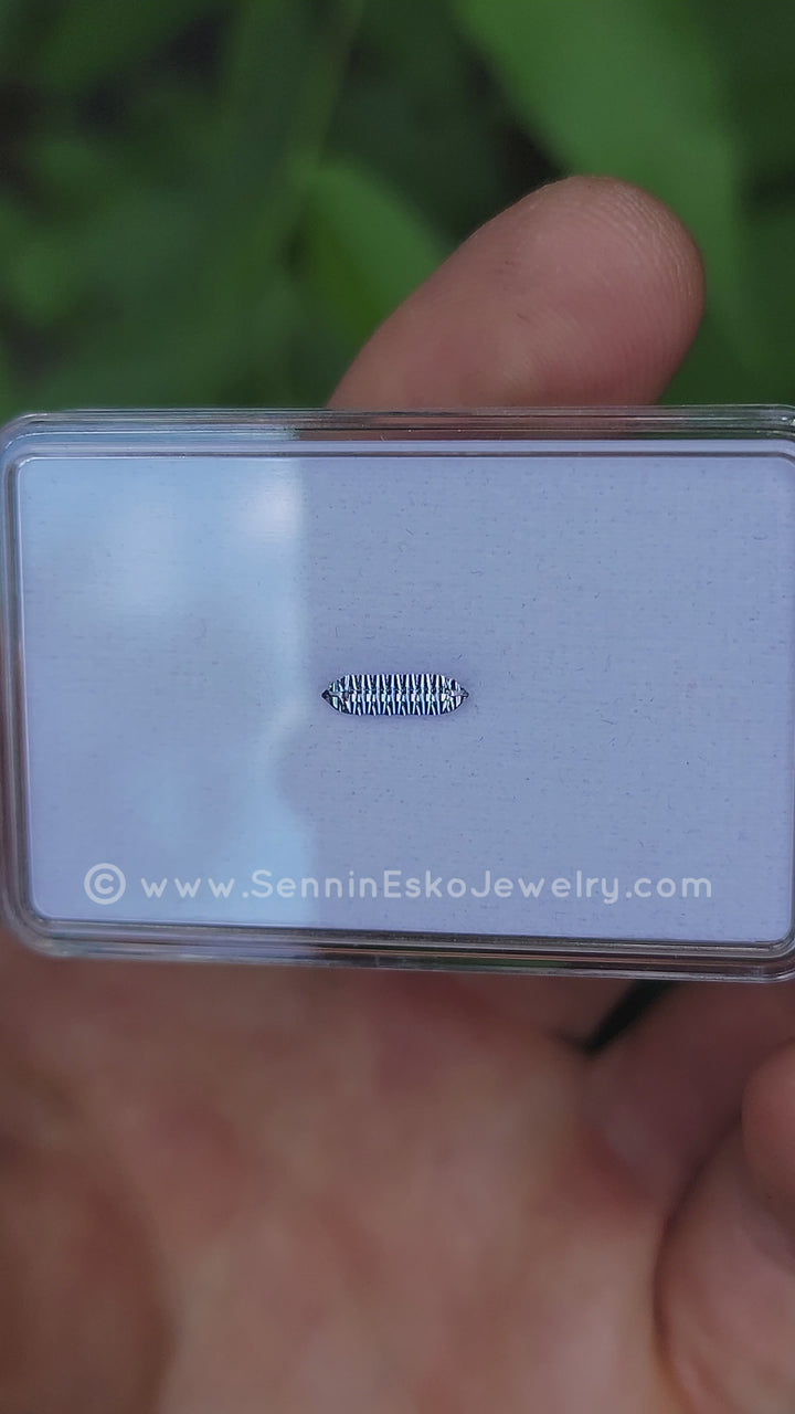 0.45 carat Icy Blue Sappphire Long Hexagon - 9.7x2.7mm - Esko Placid Cut ™