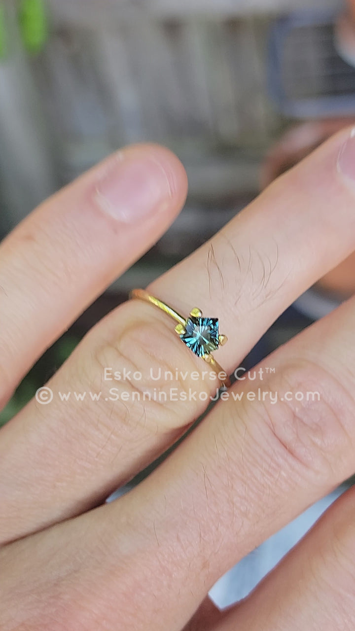 0.7 Carat Blue/Green Sapphire Pentagon - Esko Universe Cut ™