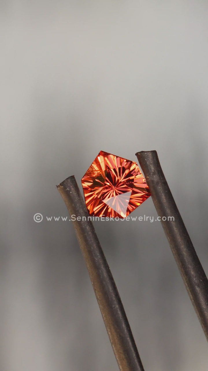 1 Carat Ginger Garnet Trillion - 6.3x5.9mm - Esko Universe Cut ™