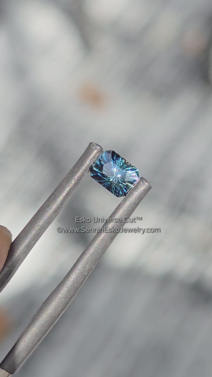 0.94 Carat Deep Teal Sapphire Octagon - 5.6x4.1mm - Esko Universe Cut ™