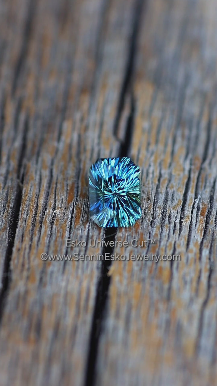 0.94 Carat Deep Teal Sapphire Octagon - 5.6x4.1mm - Esko Universe Cut ™