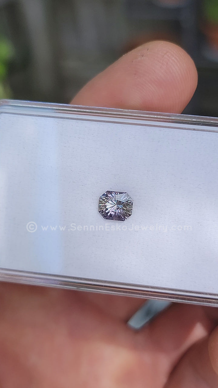 1.2 Carat Silvery Violet/Lilac Sapphire Octagon - 6.8x5.7mm - Esko Universe Cut ™