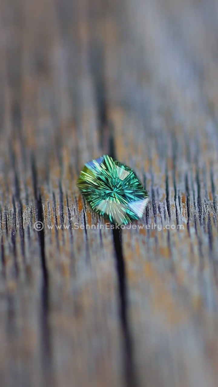 1.6 Carat Deep Green Sapphire Octagon - 8.1x6.1mm - Esko Universe Cut ™