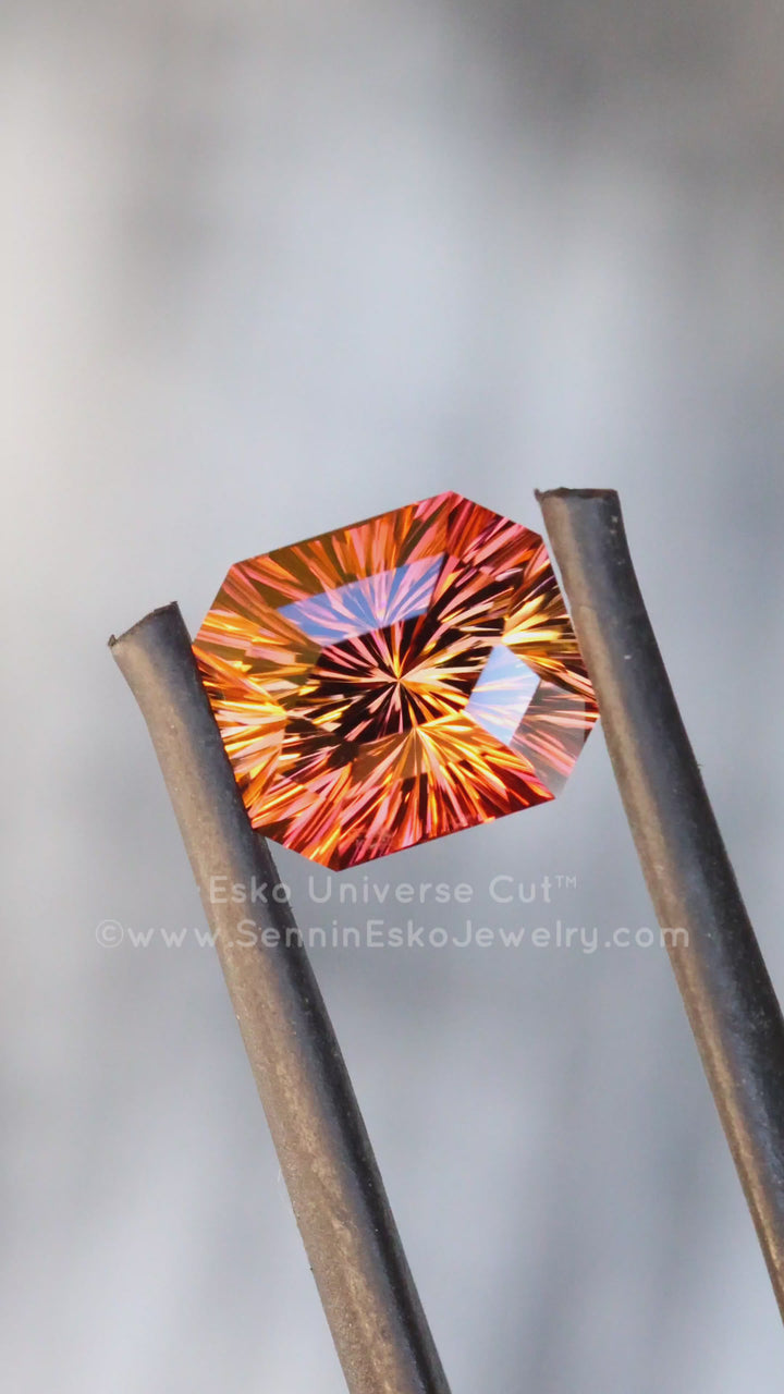 2.56 Carat Bi Color Sunset Tourmaline - 8.4x7.5mm - Esko Universe Cut ™