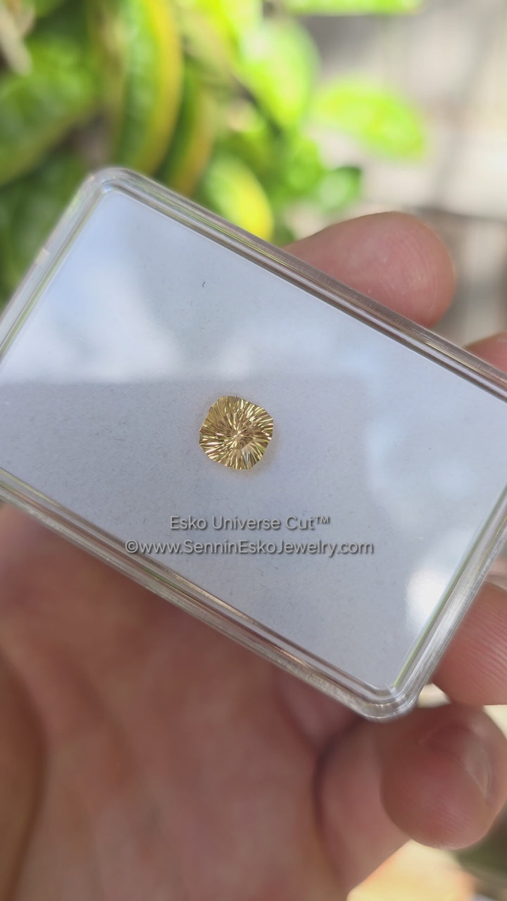 1.7 Carat Golden Topaz Square Cushion - 6.9x8mm - Esko Universe Cut ™