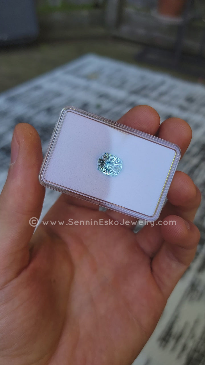 4 carat Aquamarine Cushion - 12x9.8mm - Esko Universe Cut ™