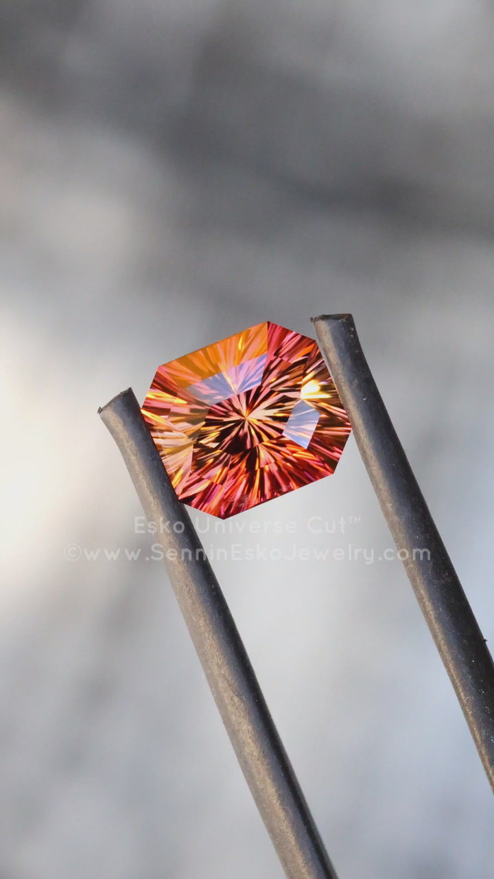 2.56 Carat Bi Color Sunset Tourmaline - 8.4x7.5mm - Esko Universe Cut ™