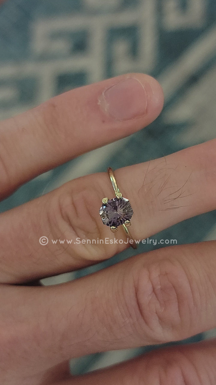 1.2 Carat Silvery Violet/Lilac Sapphire Octagon - 6.8x5.7mm - Esko Universe Cut ™