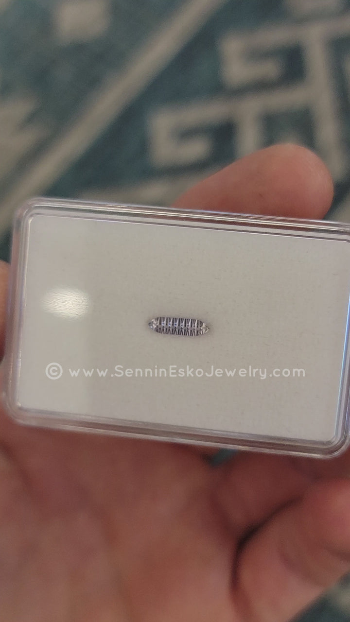 0.45 carat Icy Blue Sappphire Long Hexagon - 9.7x2.7mm - Esko Placid Cut ™