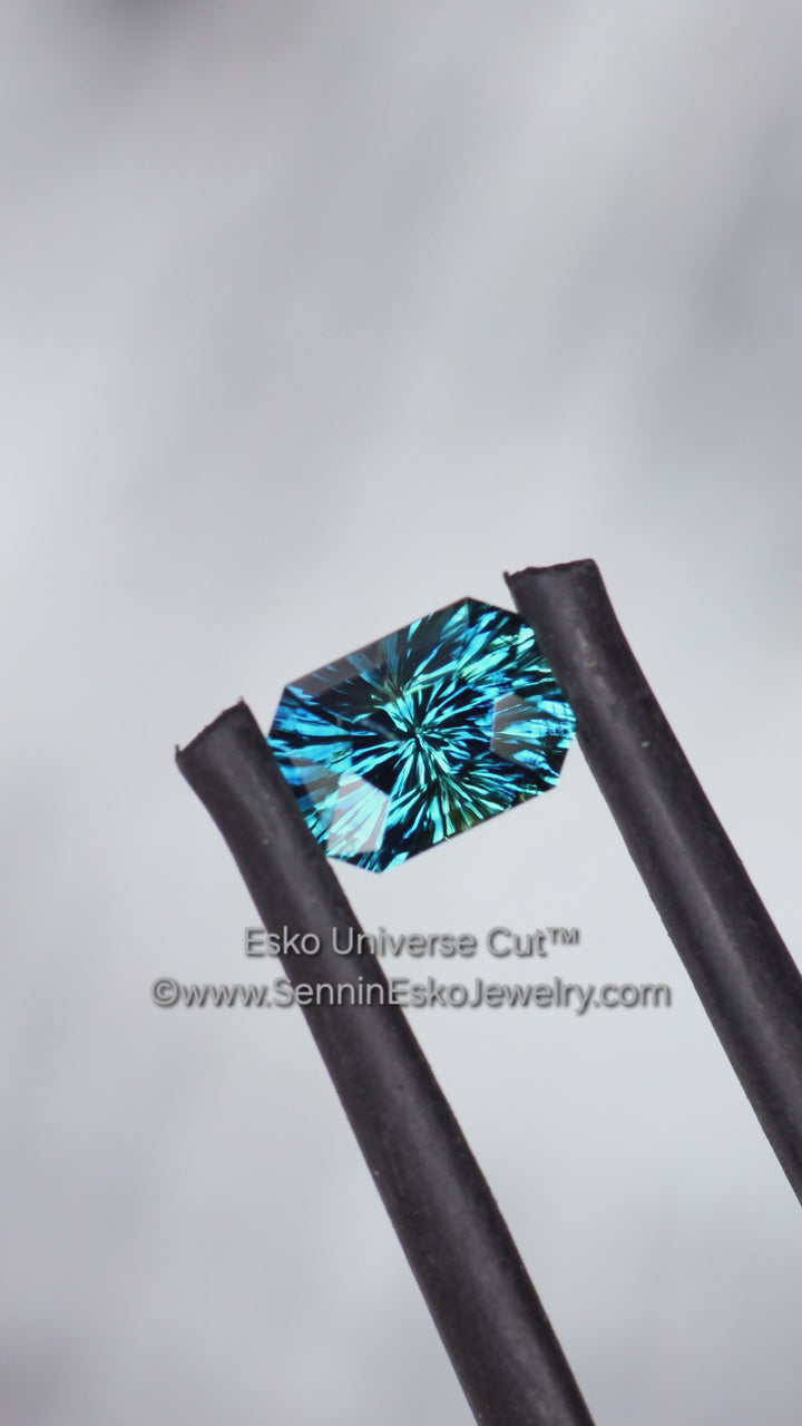0.94 Carat Deep Teal Sapphire Octagon - 5.6x4.1mm - Esko Universe Cut ™