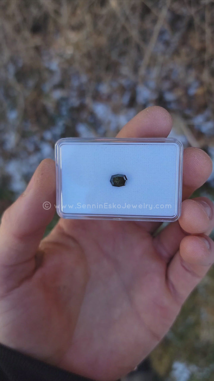 1.4 Carat Gothic Green Sapphire Octagon - 8x5.9mm - Esko Universe Cut ™