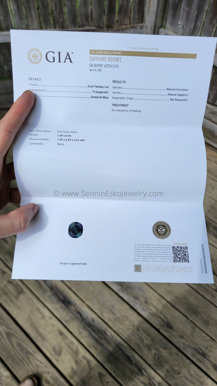 GIA Laboratory Report - For Ready To Ship Gemstones Sennin Esko Jewelry Gem Lab, GIA, GIA lab report Ready To Ship Gemstones