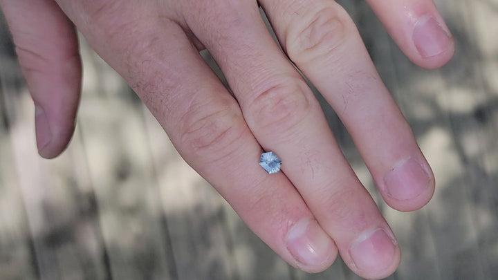 Sleeping Beauty 1.38 carat Greenish Blue Montana Sapphire Hexagon -  Precision Cut, 6.8x5mm