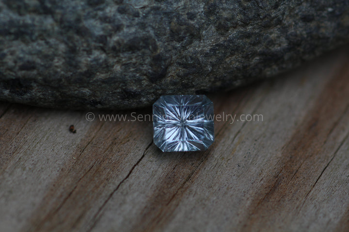 Montana Sapphire 5.7x5.4mm, 1.5 Carats - Inverted Fantasy Carved Sennin Esko Jewelry Archive Tag, Beads, Blue Montana, Blue Sapphire, Craft Supplies & Tools, Ethical Montana, Fantasy Mo Past Hand Cut Gemstones