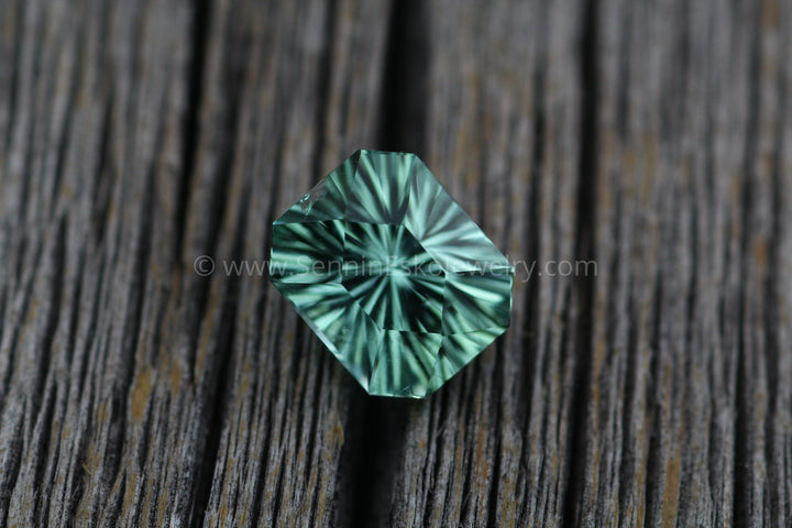 Fantasy Cut Mint Green Tourmaline - Octagon Cut Tourmaline - 1.55 carats 7.4x6.1mm Sennin Esko Jewelry Archive Tag, Beads, Blue Tourmaline, Craft Supplies & Tools, Emerald cut, Emerald Tourmaline, Fantas Past Hand Cut Gemstones