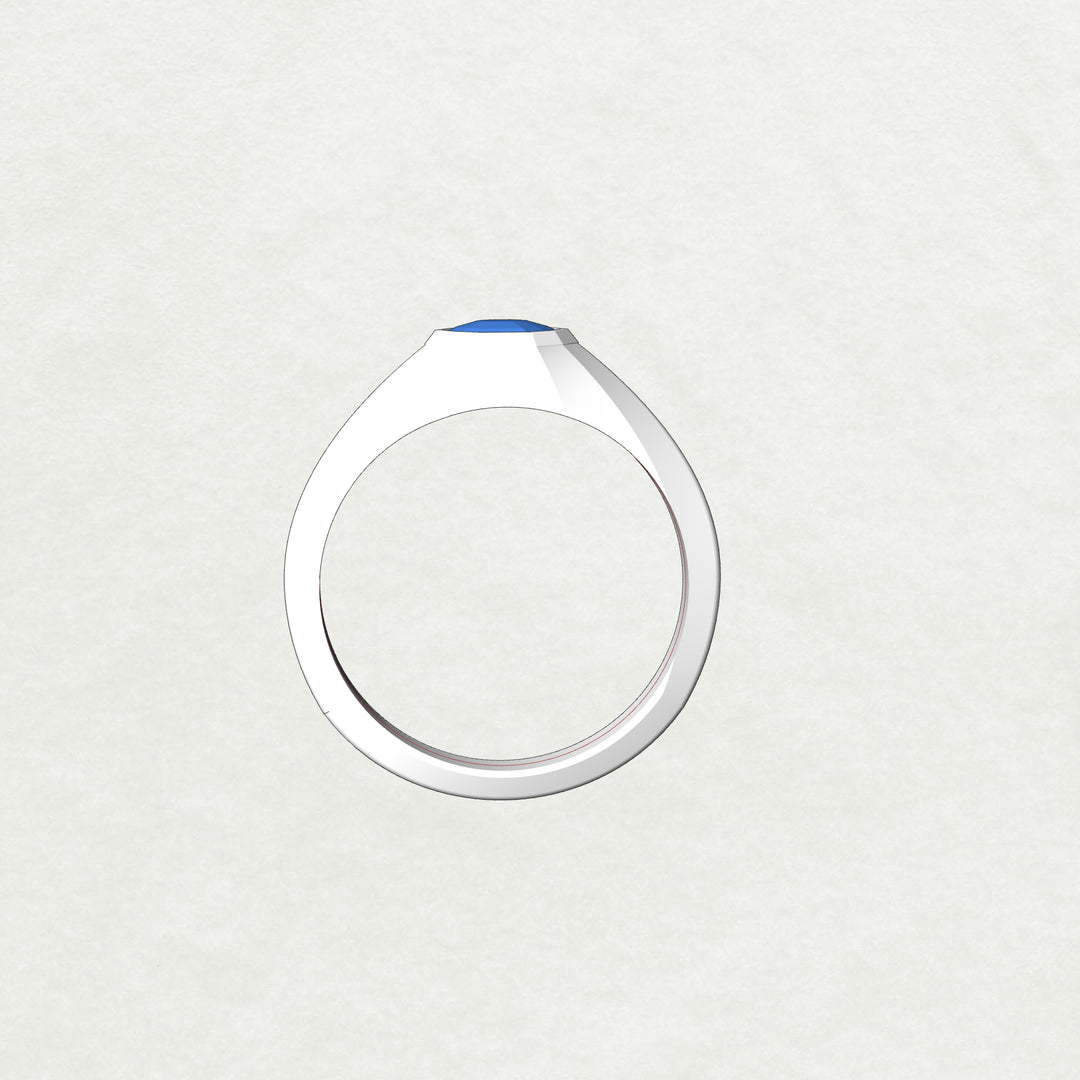 Custom Listing - 0.64 Carat Sapphire Platinum Signet Ring Setting